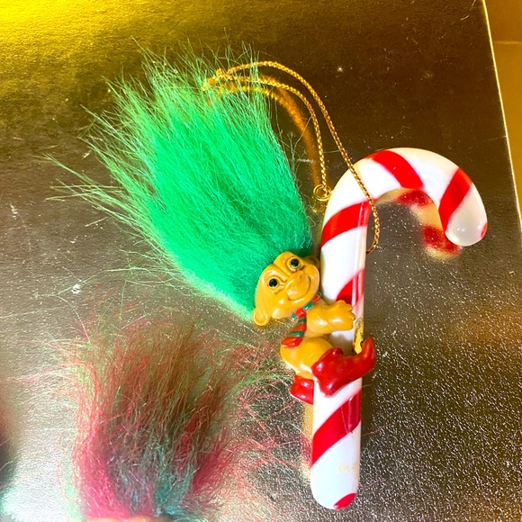 RUSS BERRIE VINTAGE CHRISTMAS ELF TROLLS & CANDY CANE ELF TROLL ORNAMENTS BUNDLE - Picture 6 of 16
